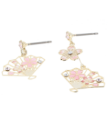 Sakura fan earrings (Gold)