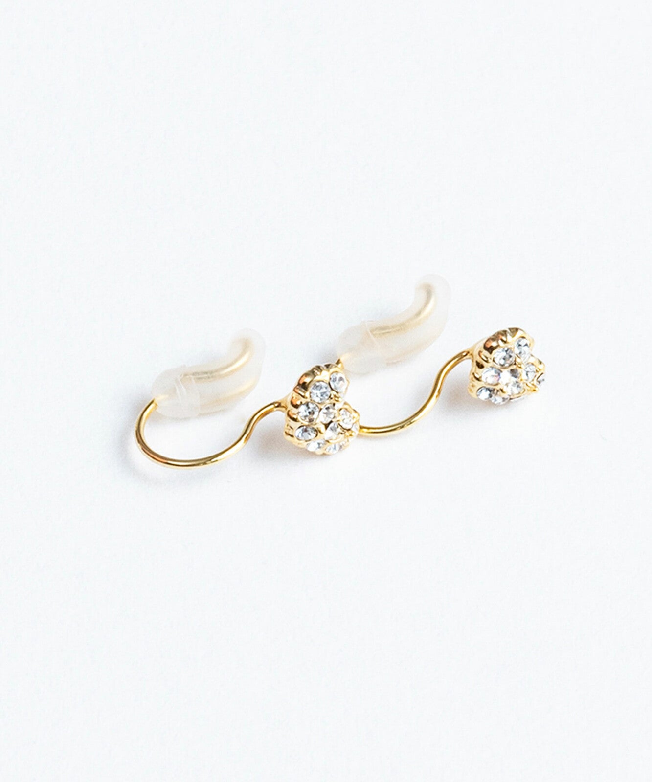 Twinkle Heart Studs Loop Fit Earrings- Gold (Made In Japan)