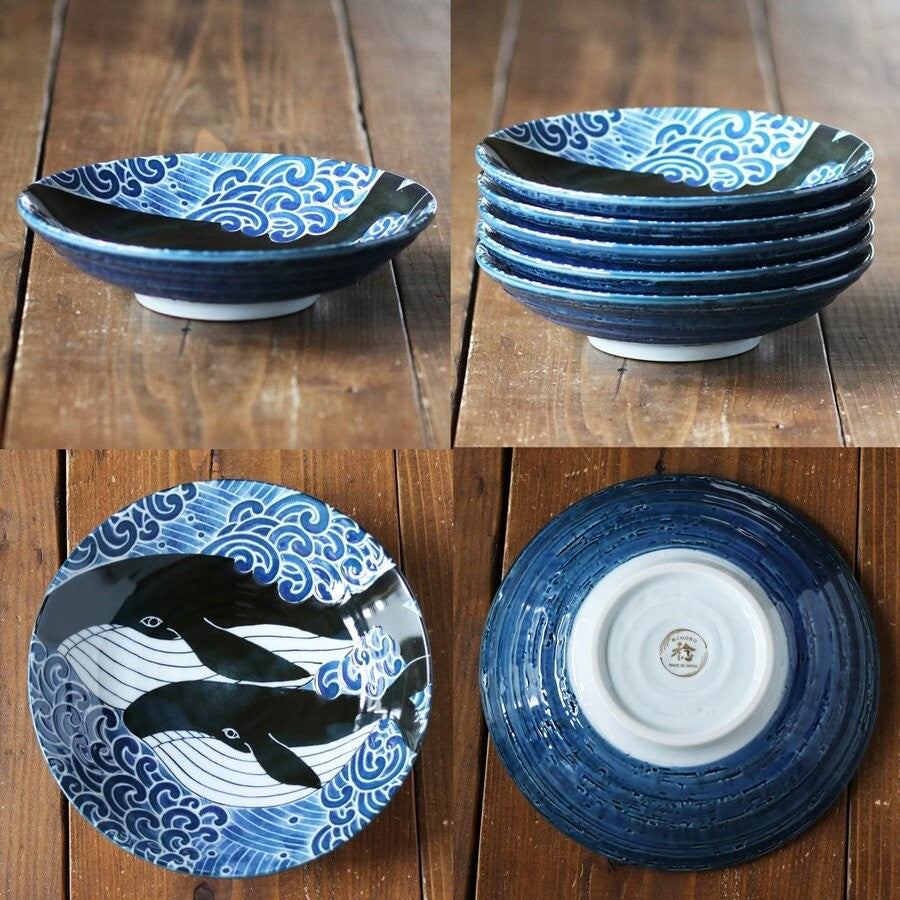 Whale pattern Donburi Bowl (Made in Japan)