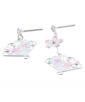 Sakura fan earrings (Sliver)