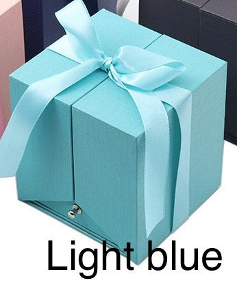 Preserved Loving Flower Box-L size Light Purple Rose (Light Blue Box)