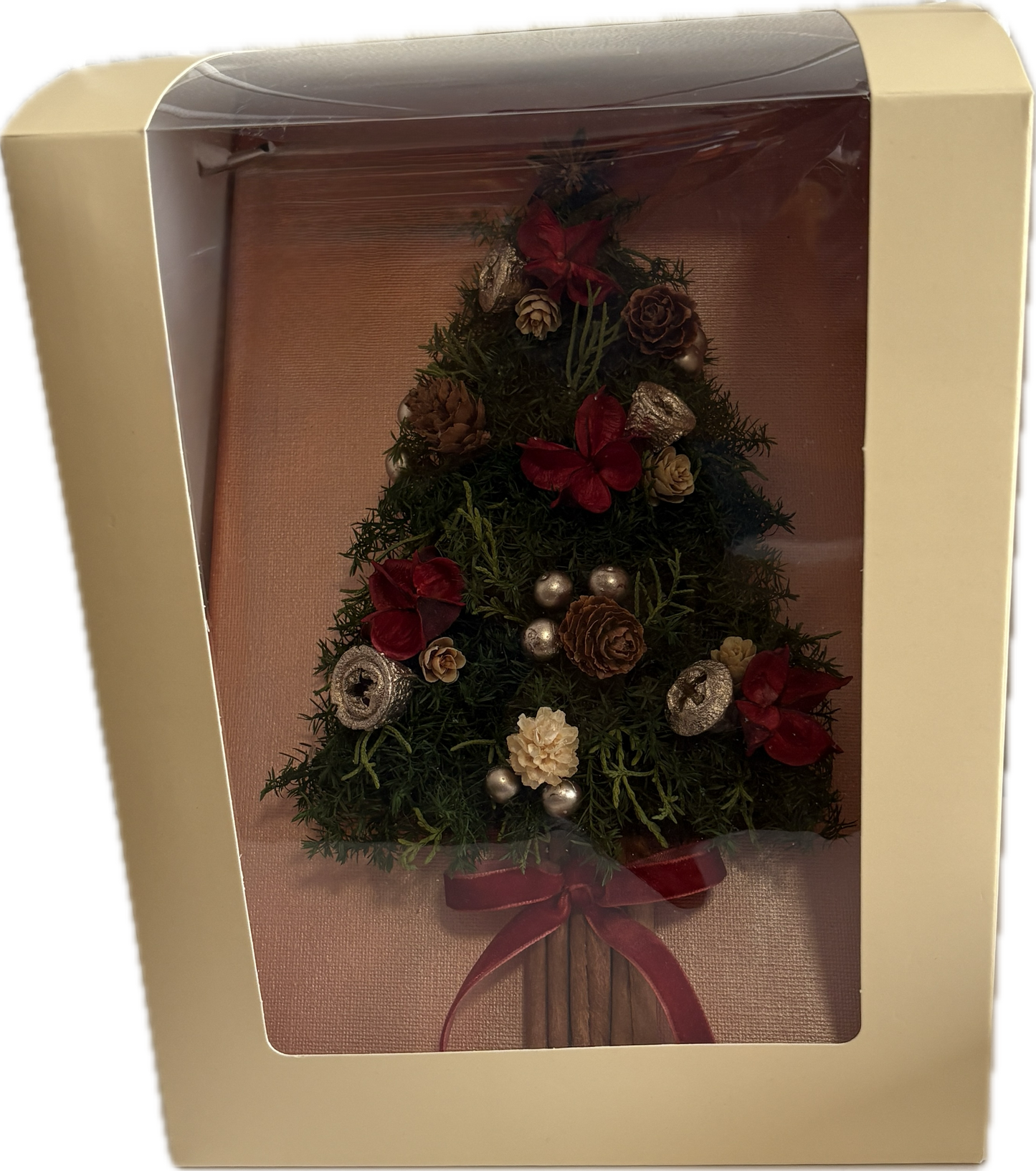 Christmas Tree 3D Floral Art with Preserved Flowers (Large Size)