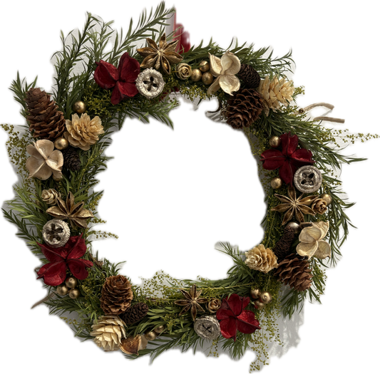 Preserved Christmas Wreath Style2 (with string lights)