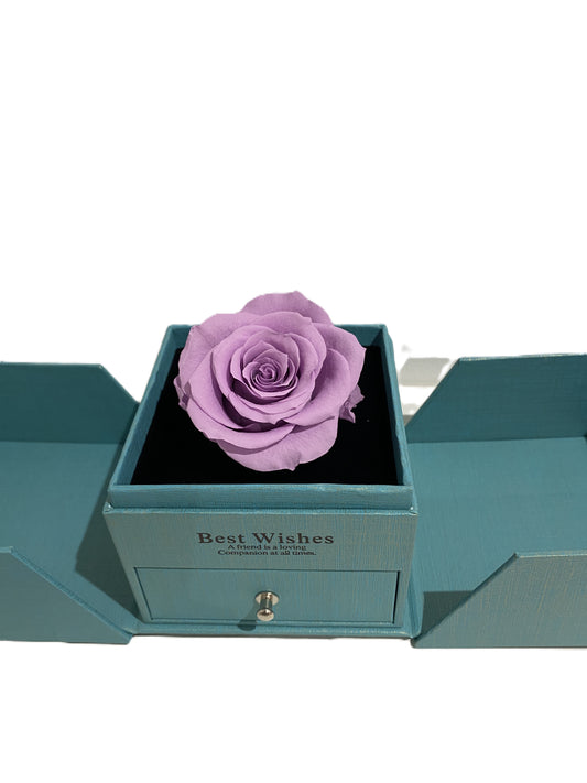 Preserved Loving Flower Box-L size Light Purple Rose (Light Blue Box)
