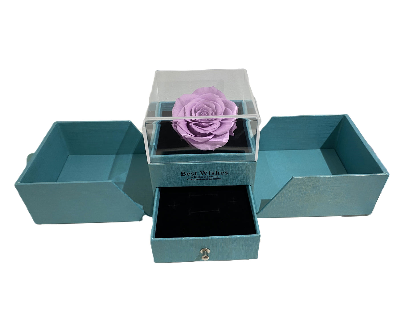 Preserved Loving Flower Box-L size Light Purple Rose (Light Blue Box)
