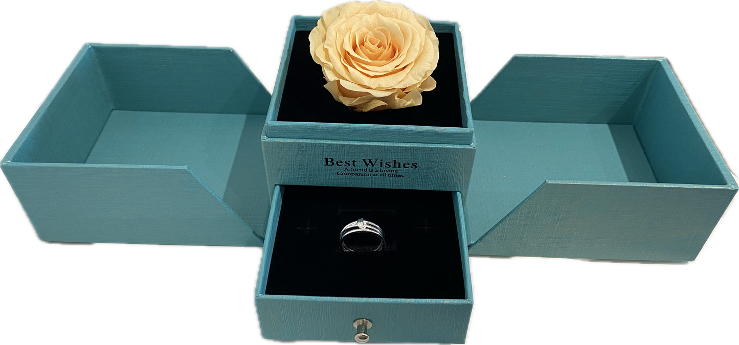 Loving Flower Box(LB)with Morning Yellow Rose(size L)