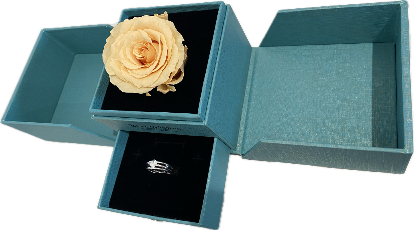 Loving Flower Box(LB)with Morning Yellow Rose(size L)