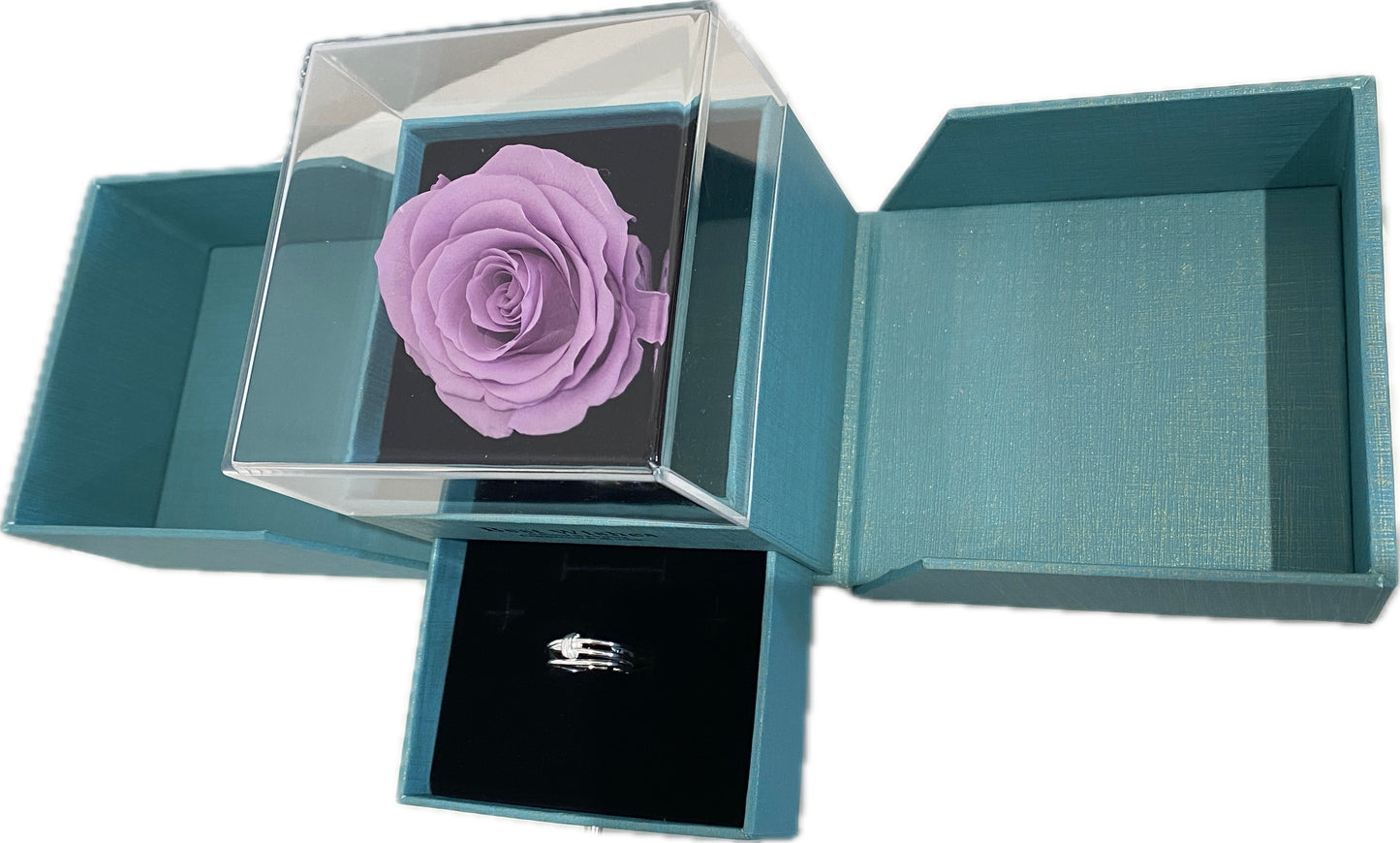 Preserved Loving Flower Box with Light Purple Rose (size L)