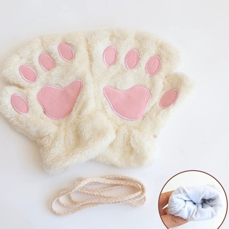 Adorable Cat Paws Gloves(White & Pink)