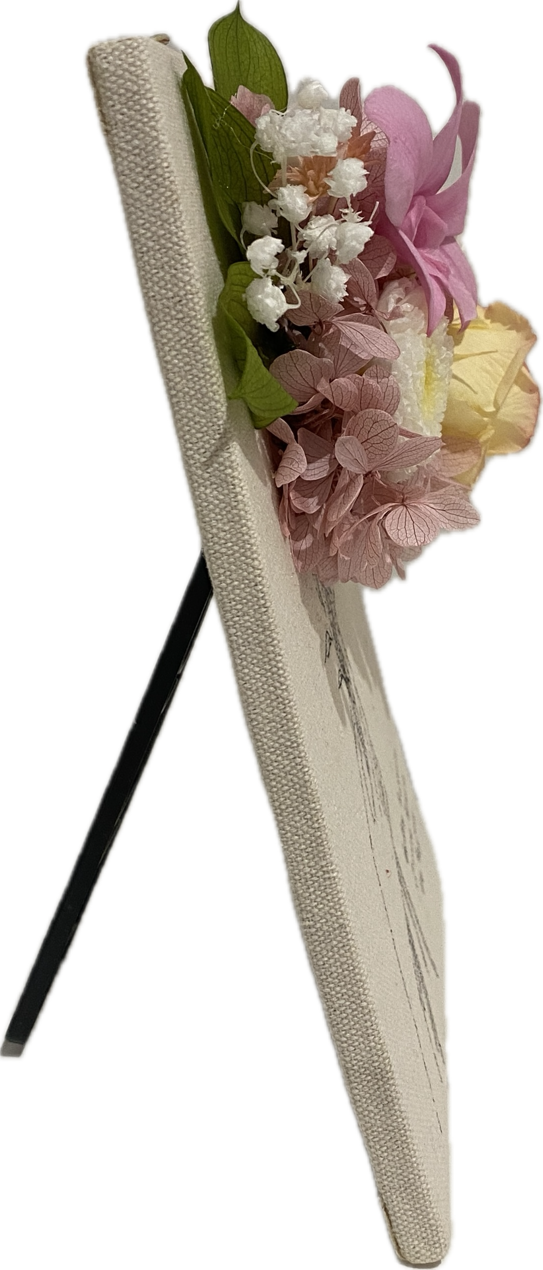 Holding Flower with Canvas Board-Pink( with gift box)