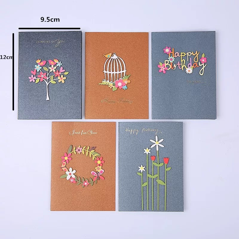 Card- Happy Birthday cage (Gold brown)