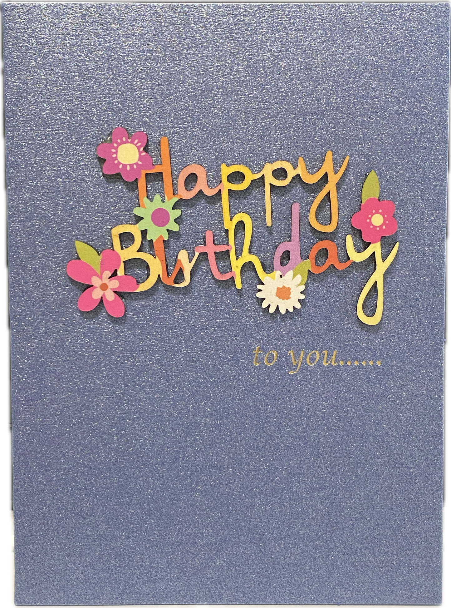 Card-Happy Birthday-word (Grey Blue)
