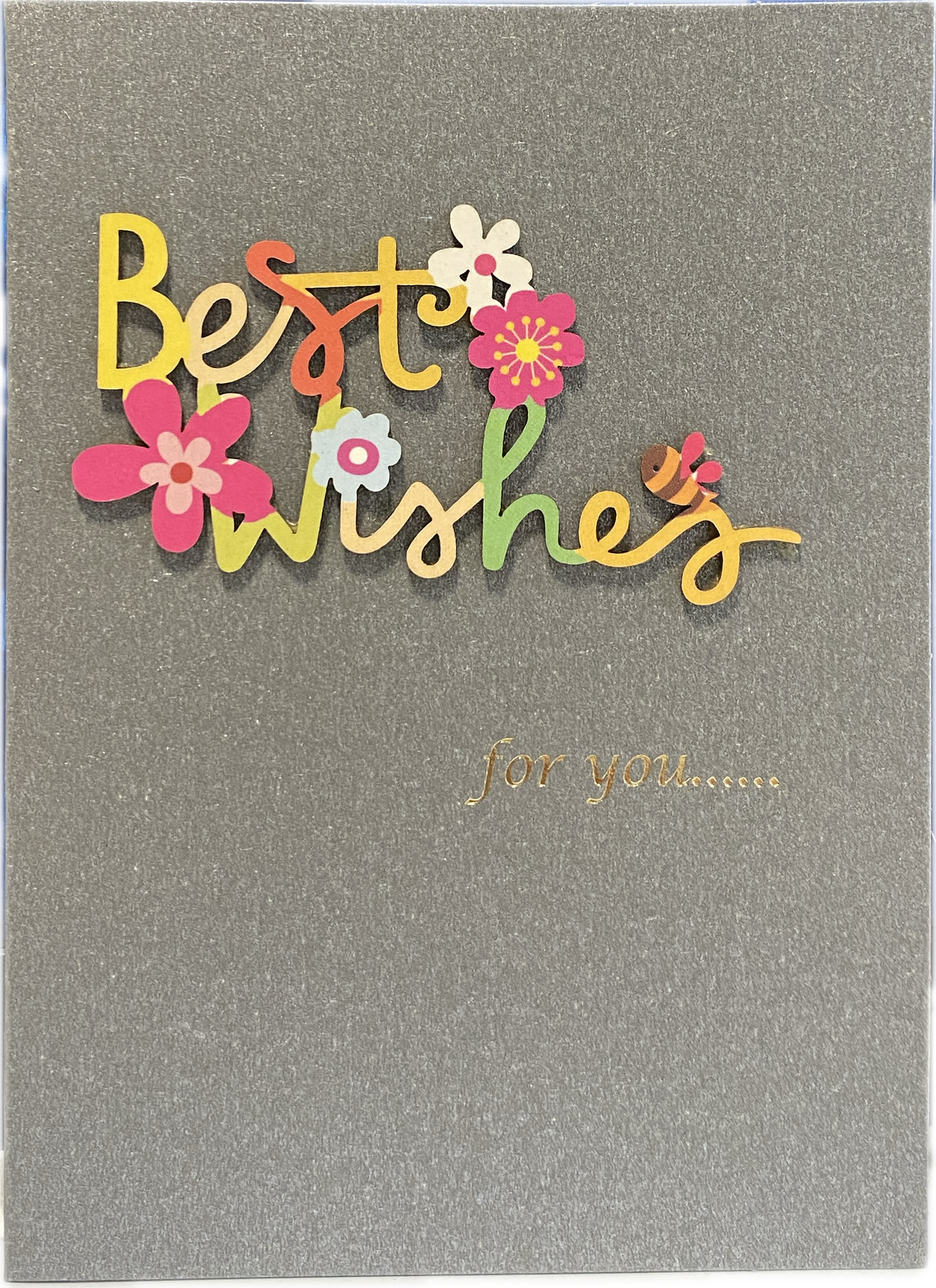 Card-Best Wishes-flower (Grey)