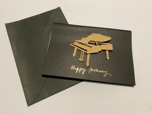 Card-Piano & Happy Birthday(Black)