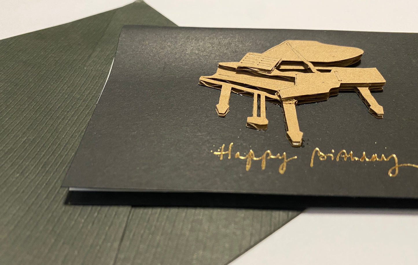 Card-Piano & Happy Birthday(Black)
