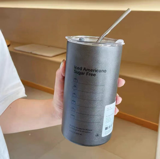 American style stainless steel cup- Dark grey