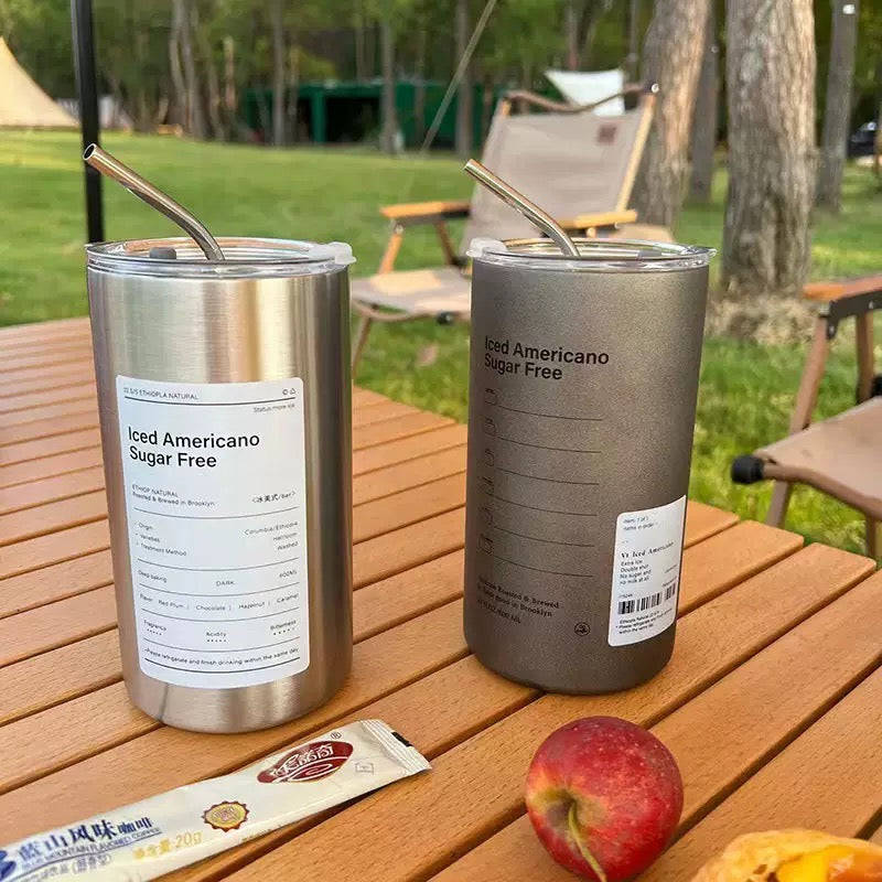 American style stainless steel cup- Dark grey