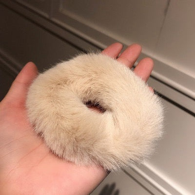 Fluffy Hair Bobble- Beige