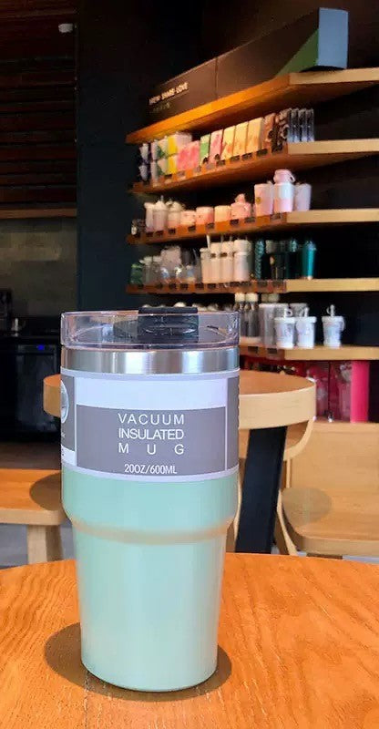 600ml Vacuum Insulated Mug with handle-Green