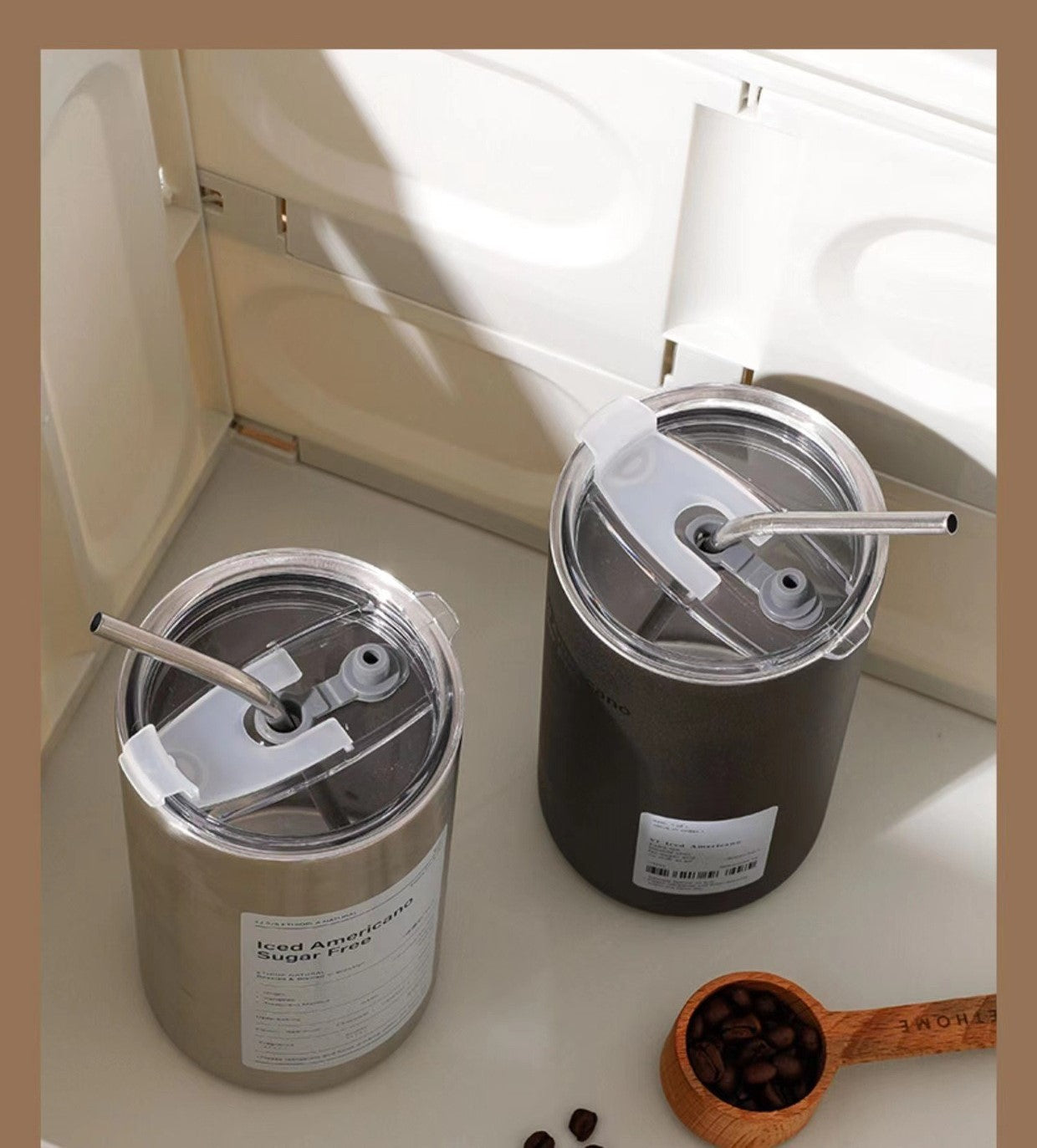 American style stainless steel cup- Dark grey