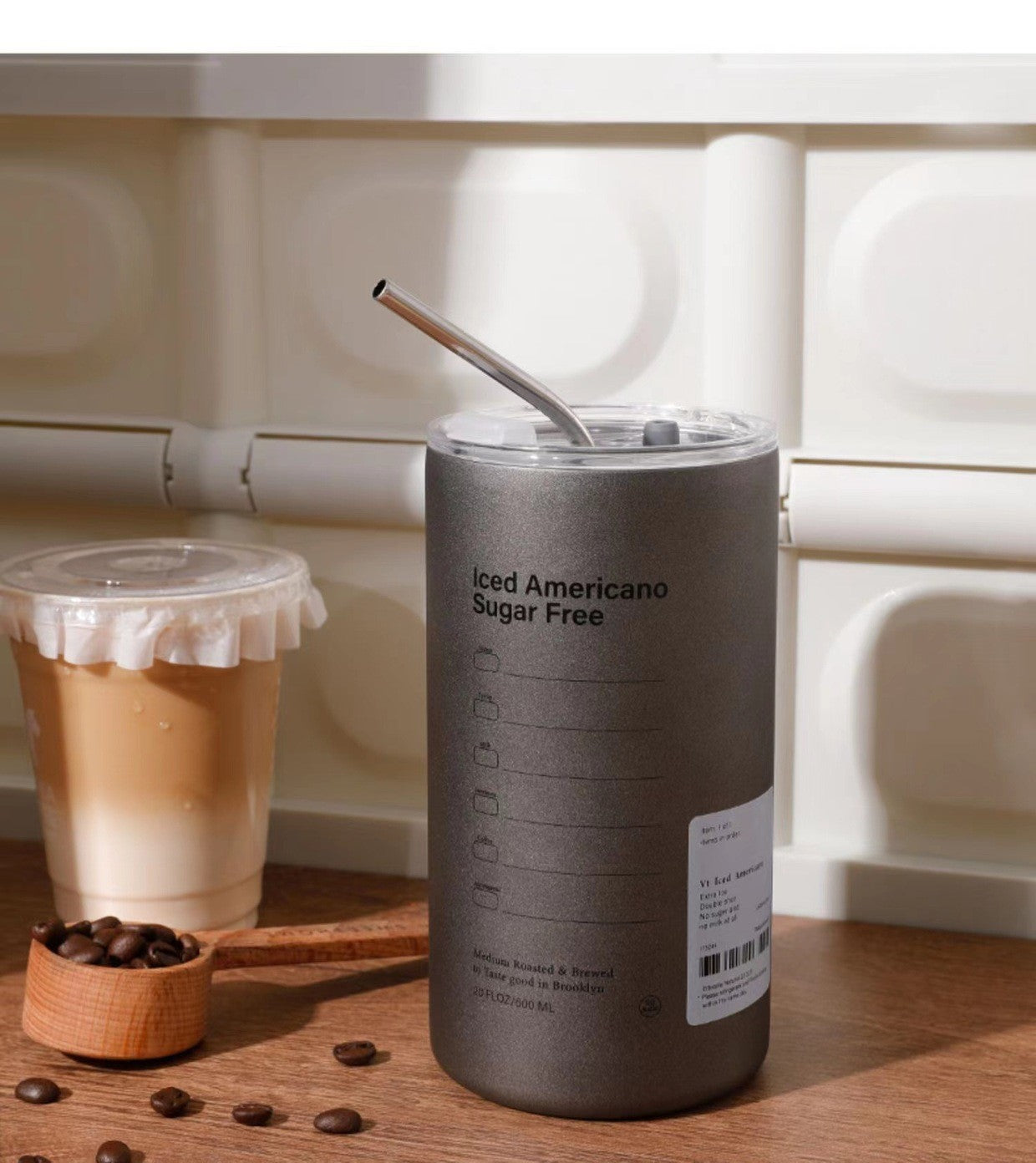 American style stainless steel cup- Dark grey