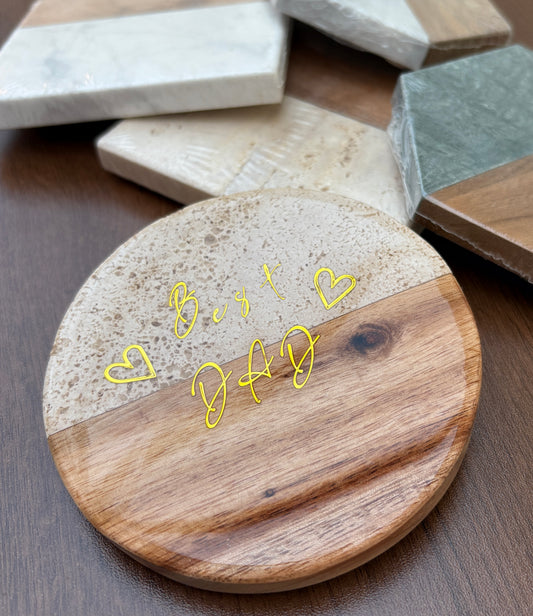 Custom Message Round Coaster with gift bag