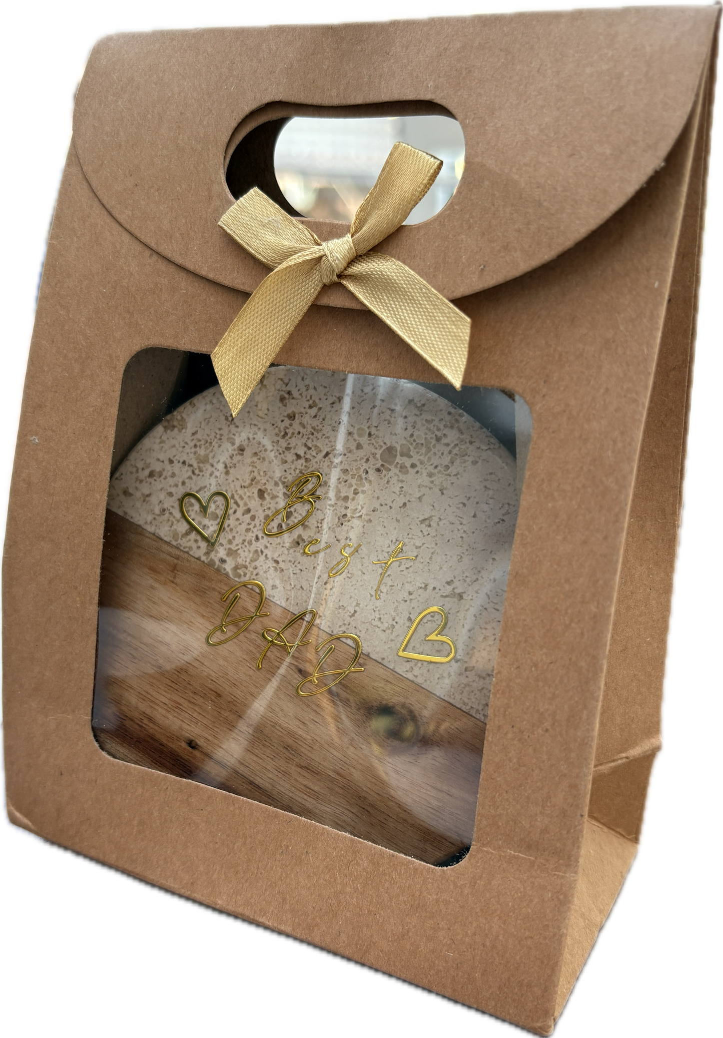 Custom Message Round Coaster with gift bag