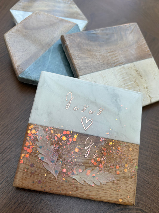 Custom Message Square Coaster with gift bag