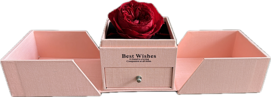 Preserved Flower Jewellery Box— Wine Red Garden Rose (Size XL)