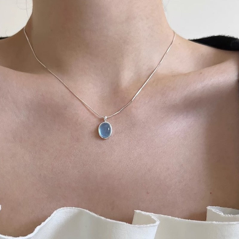 Blue Orb Necklace (with box)