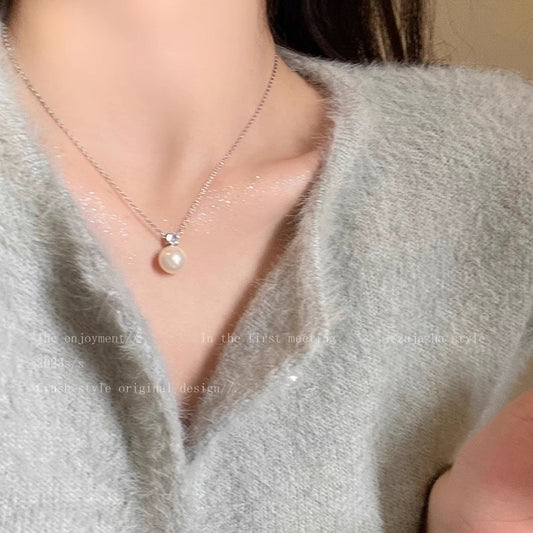 Round Pearl Necklace(with box)