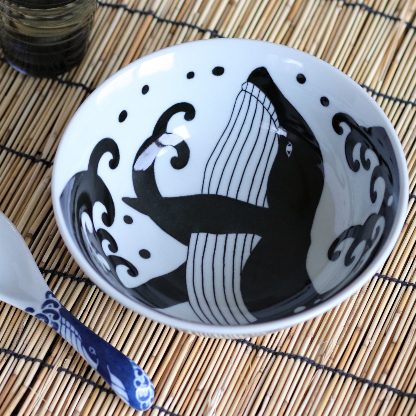Whale pattern Donburi Ramen Bowl (Made in Japan)