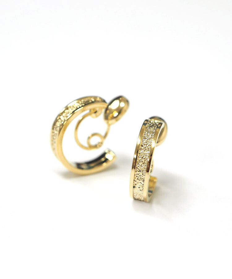 Ordinary loop fit clip-on earrings-Gold (Made in Japan)
