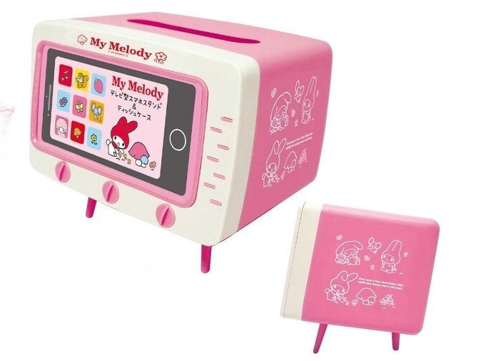 Sanrio TV-shaped smartphone stand and tissue case-My Melody