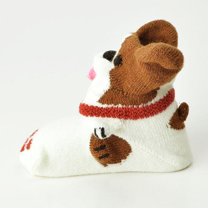 Kids' Socks Dog-(White)-S (Made in Japan)