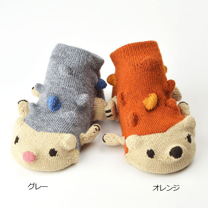Kids' Socks Hedgehog-(orange )-XS (Made in Japan)
