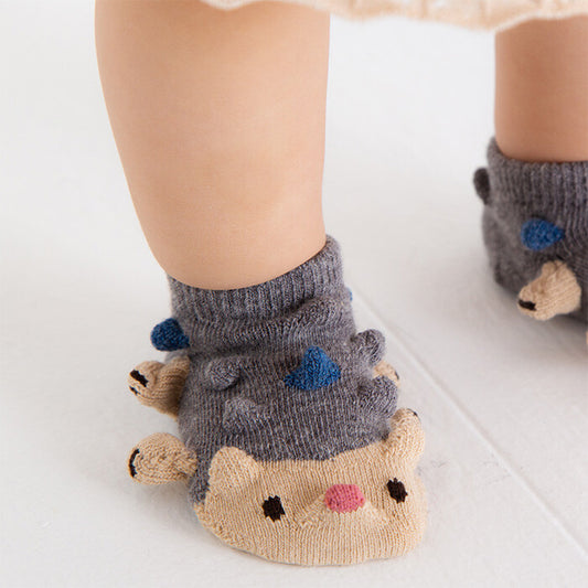 Kids' Socks Hedgehog-(grey )-XS (Made in Japan)