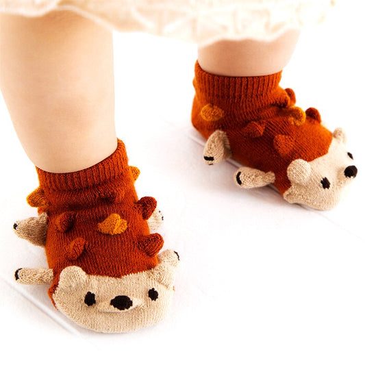 Kids' Socks Hedgehog-(orange )-XS (Made in Japan)