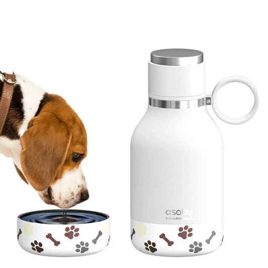 Asobu Tritan Water Bottle With Dog Bowl White 975Ml