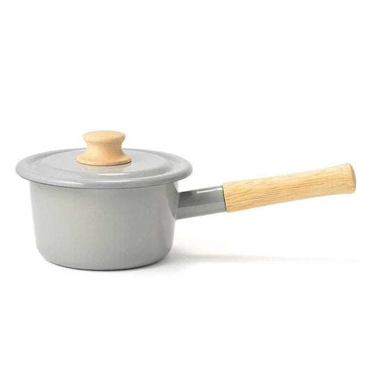 Fuji Enamel Cotton Series  Milk Pan 14cm IH compatible (Grey)