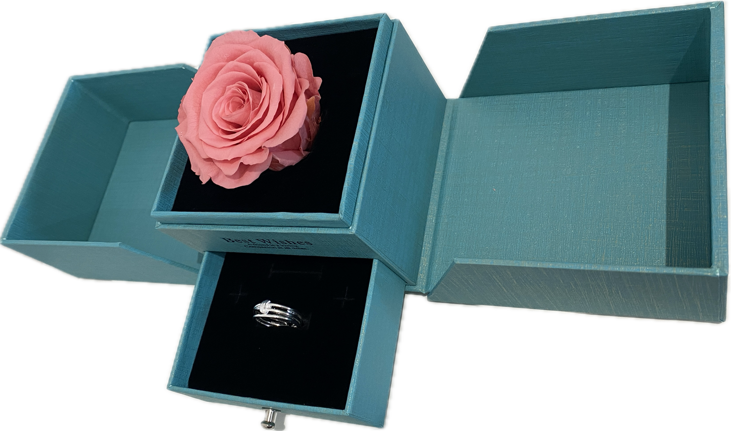 Preserved Loving Flower Box-Candy Pink Rose(Size L)