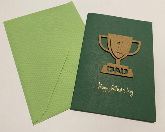 Card-Trophies & Happy Father's Day (Green)