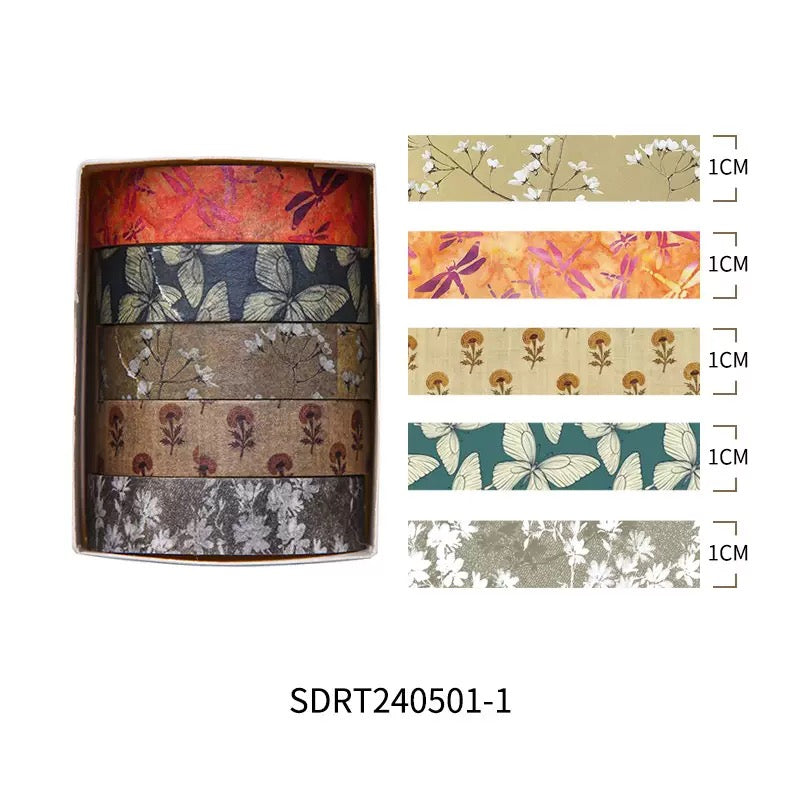 Japanese Pattern Tape- Flower(5 rolls)