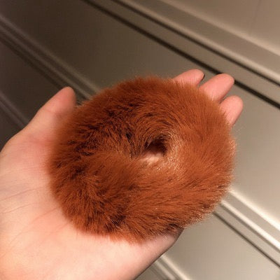 Fluffy Hair Bobble- Caramel