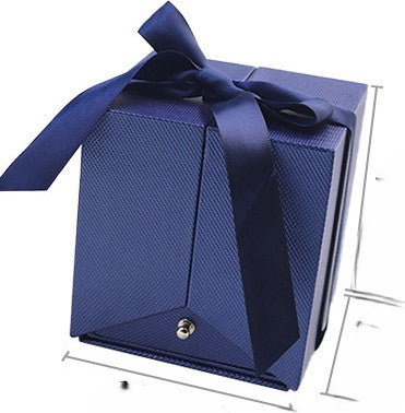 Preserved Loving Flower Box(Navy)-Red Rose (Size M)